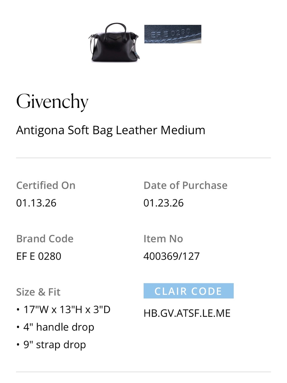 Givenchy Antigona Soft Bag Leather Medium - Picture 6 of 8